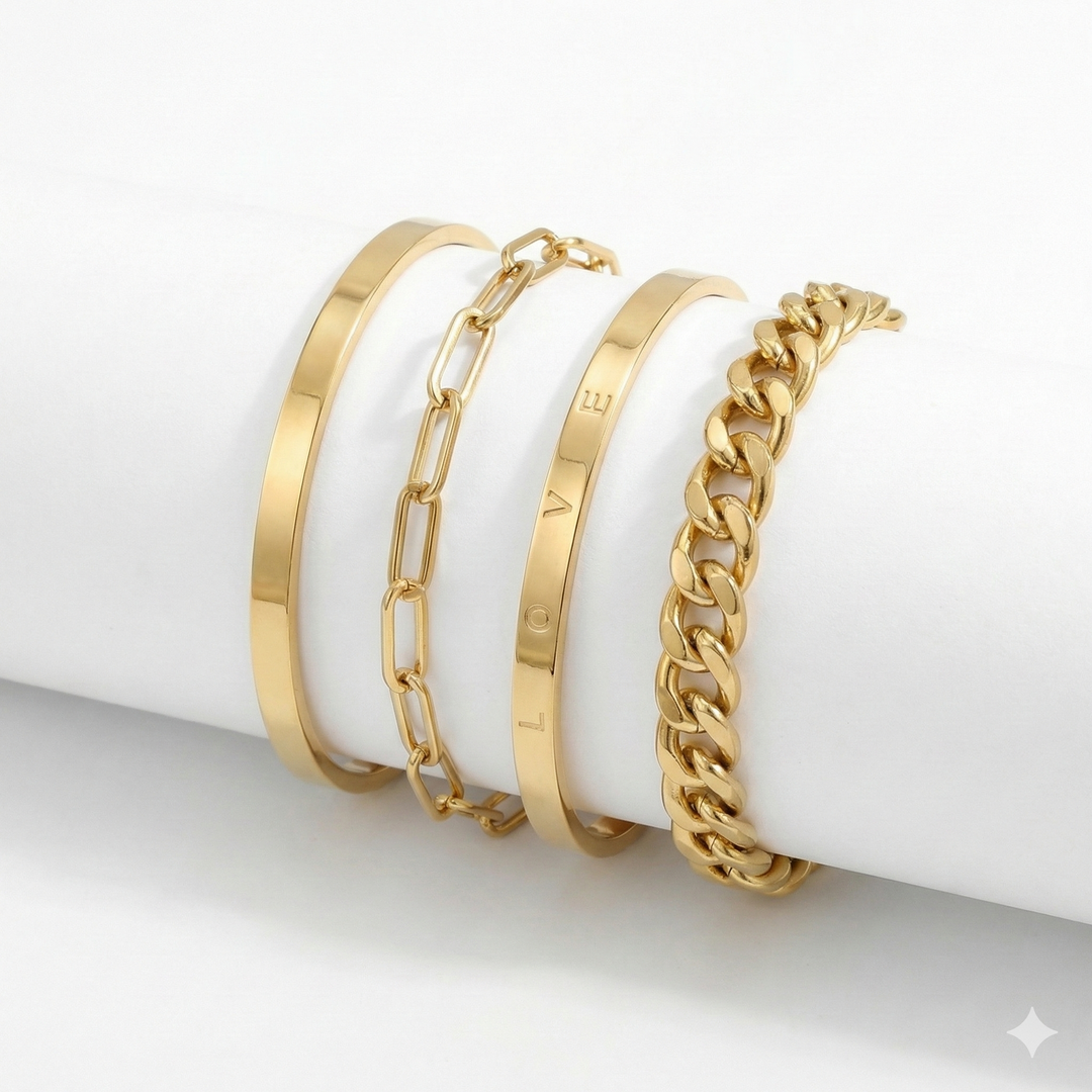 Elan Mercer Bracelet Set | White Gold